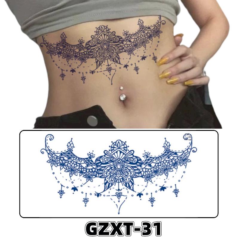 Waterproof Herbal Semi-Permanent Flower & Wings Sleeve Tattoo Sticker