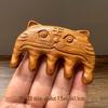 Green Sandalwood Carved Portable Scalp Massage Comb for Women
