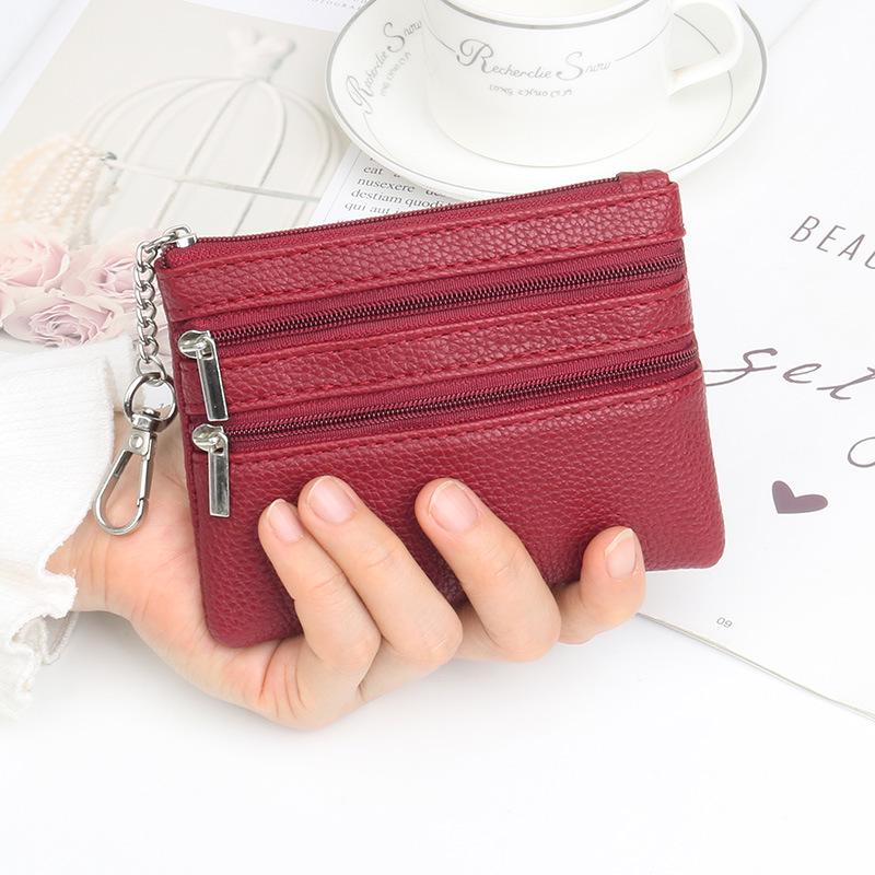 Fashion Zipper Keychain Mini Wallet Coin & Card Holder for Ladies