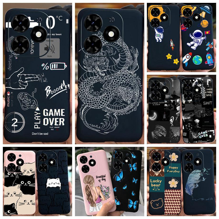 For Tecno Spark GO 2024 Case Spark 20C Spark20 Pop 8 Para Shell Silicone Soft TPU Bumper Cartoon Cool Cute Style Pattern Capas