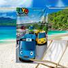 1pc Tayo The Little Bus1 Beach Towel, Beach and Seaside Swimming Pool Equipment, Fashion Pattern, Rectangular, Travel Essentials