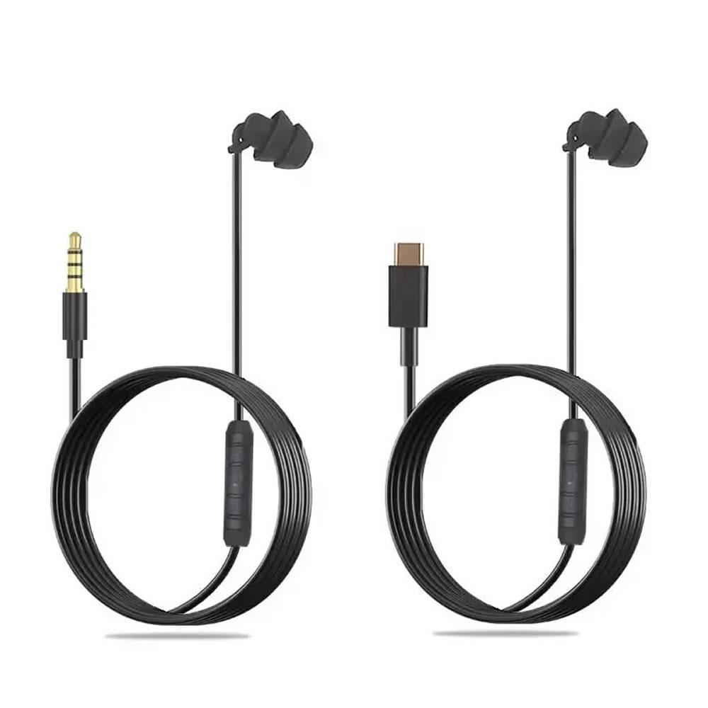 3.5mm/Type-c Wired Earbuds In Ear Wired Earphones with Mic One Side Earplugs Single Side Earphone for Android Phone MP3 Players