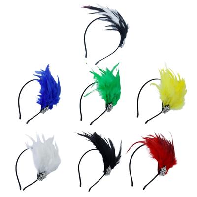 Feathered Headband for Masquerades Party Costume Accessories Fascinator Hairband Vintage 1920s Party Headpieces