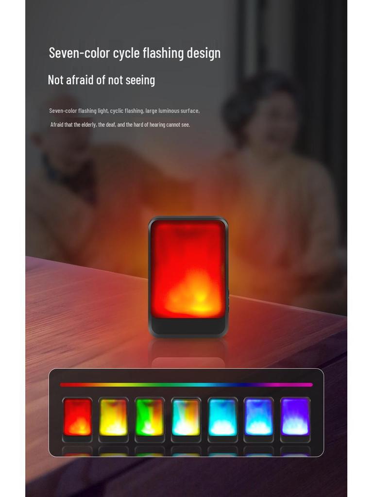 Wireless Battery-Powered Doorbell with Strong Flash, Service Call Button for Hearing Impaired and Elderly, Optional Mute Function.
