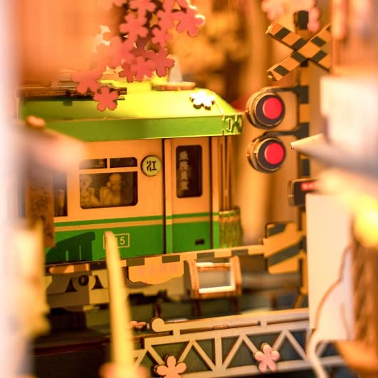 Tsukurundesu® 3D Wooden Puzzle Book Nook Series (Sakurasaku Station) with Japanese Instructions