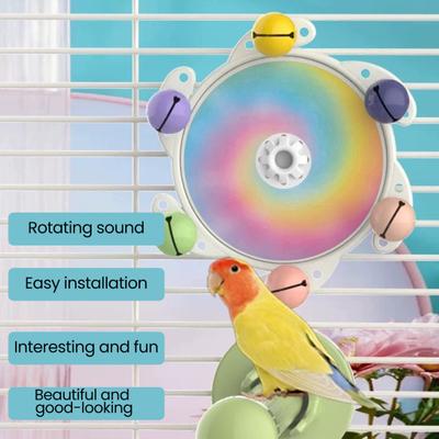 Parrots Spinner Rattle Parakeets Interactive Colorful Toy Wheel Budgerigar Nibble Toy with Rotating Function Birdcage Toy for Lovebirds
