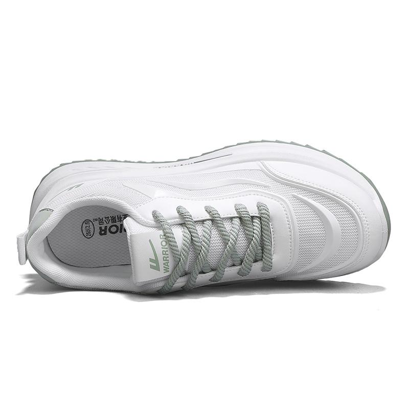 Warrior Casual Commuting Fashion Simple Trendy Versatile Lightweight Non-Slip Low-Top Lifestyle Shoes Men Sneaker White Green WXY(S)-4669N01