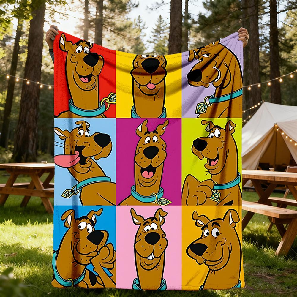 

1 шт. Плед Scooby Art для вулиці, легкий фланелевий, м який і теплий, для будь-якої пори року, для вулиці, кемпінгу, вітальні, офісу, L1106009 150x200cm