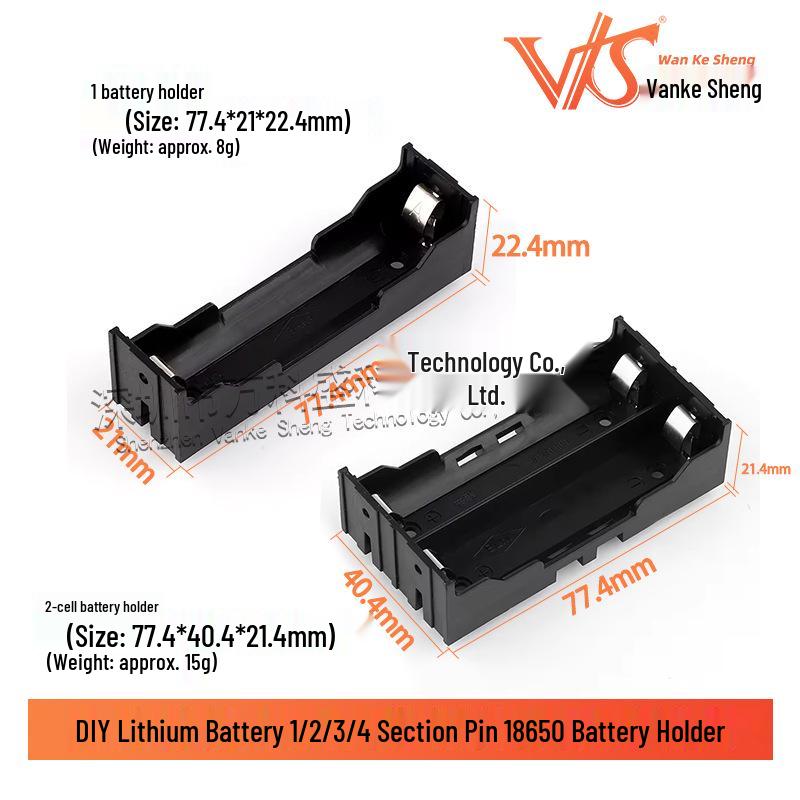 18650 DIY Lithium Battery Holder - 1 To 4 Slots, Drop-Resistant Series