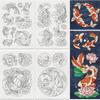 A4 Koi Fish Airplane Ball Suit Pattern Embroidery Stabilizer - Self-Adhesive Water-Soluble Nonwoven Fabric for Easy Stitching
