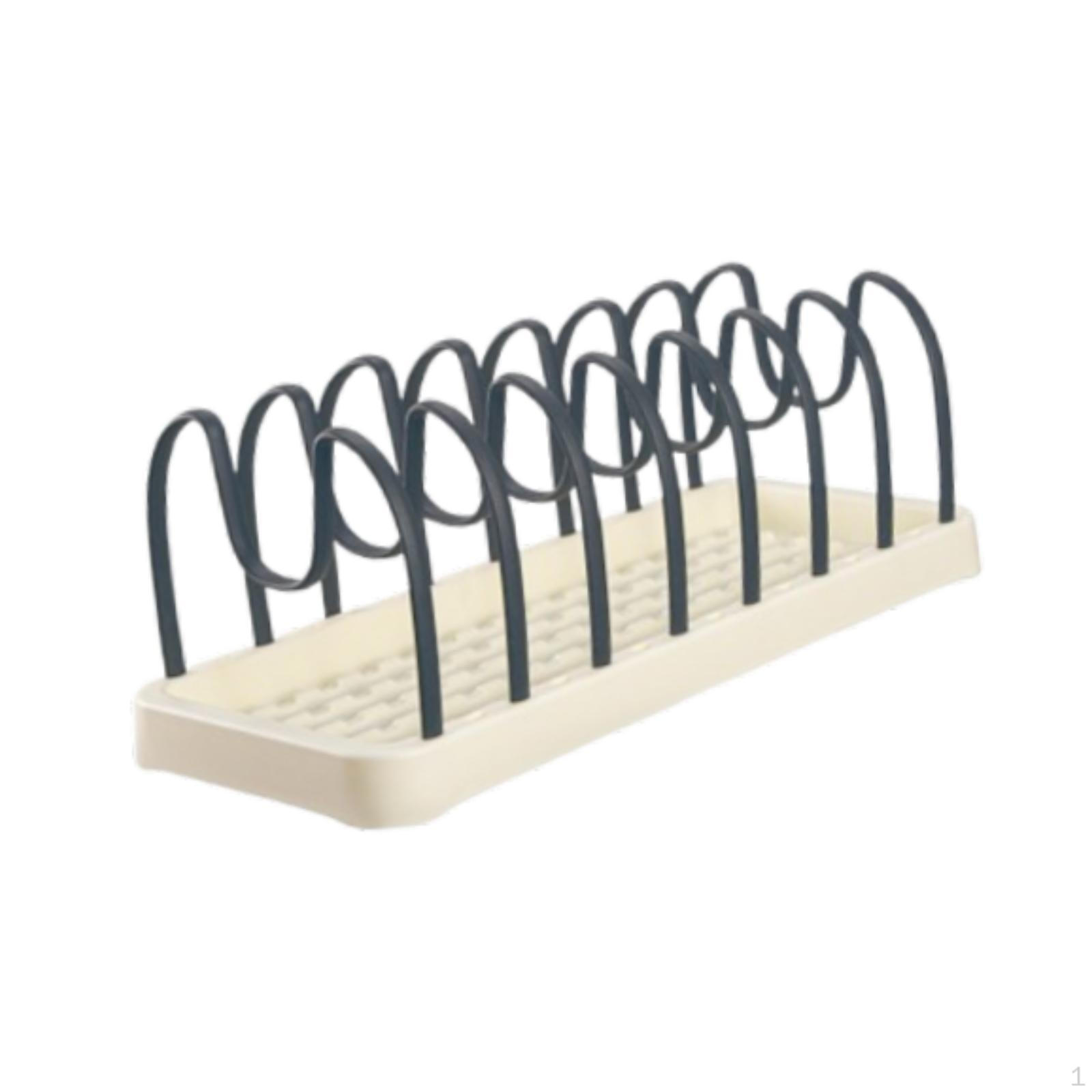 

Dish Drying Rack Storage Kitchen Utensils Drainer Multiuse Pot Lid Drain Holder for Deep Blue