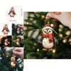 Christmas Penguin Acrylic Car Mirror Ornament With Cartoon Style For Car Interior Decor