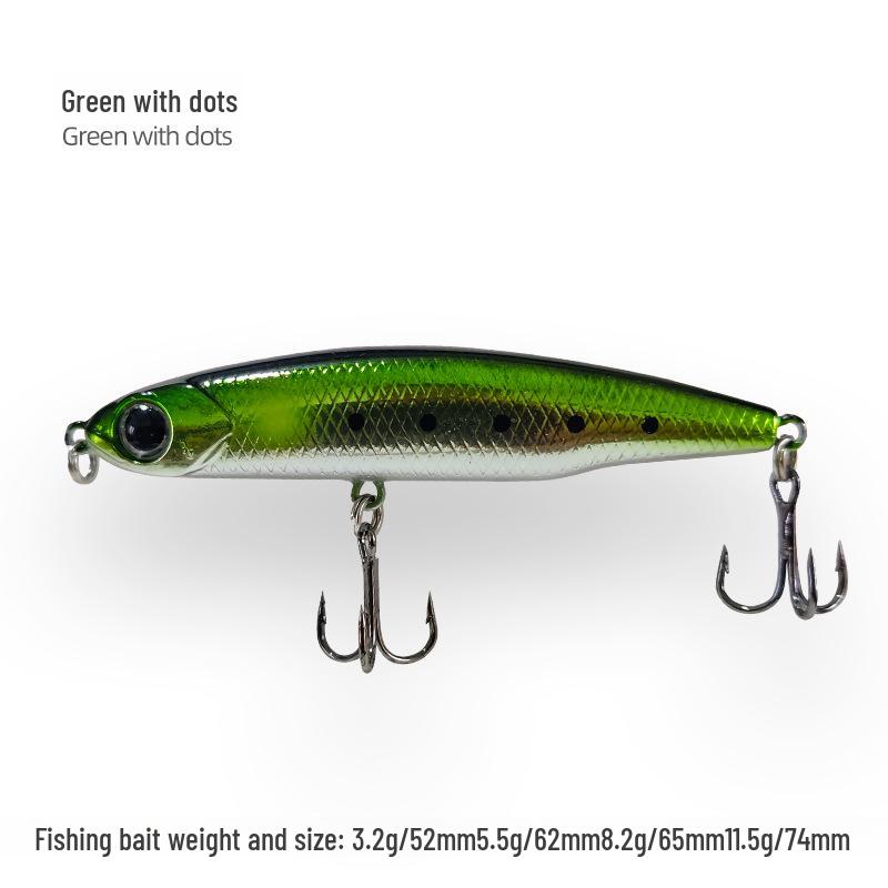 52mm Silver Fish Pencil Lure, 3.2g/5g Sinking Bait for All Water Layers, Ideal for Luofei and White Stripe Fish