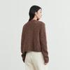Elva' Island Women's Petite Dot Mesh Round Neck Cardigan