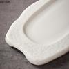 Pure White Ceramic Long Strip Plate Irregular Sushi Plate Dessert Plate Snack Plates Molecular Cooking Specialty Tableware
