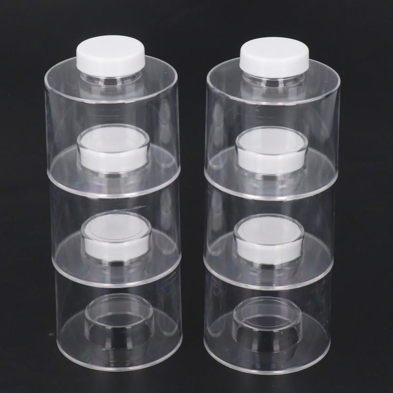 6 Pcs Stackable Spice Pot Spice Tower Spice Color Transparent Pot Seasoning Bottle For Kitchen