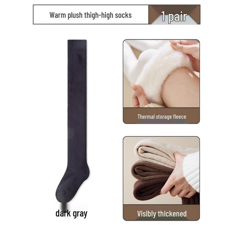 

Женские флисовые гольфы выше колена с эффектом похудения - Толстая имитация кашемира для осени и зимы One size (thigh-length fleece-lined)