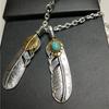 Feather Necklace Men'S And Women'S Sweater Chain Short Accessories Summer Takahashi Feather Pendant Collarbone Chain