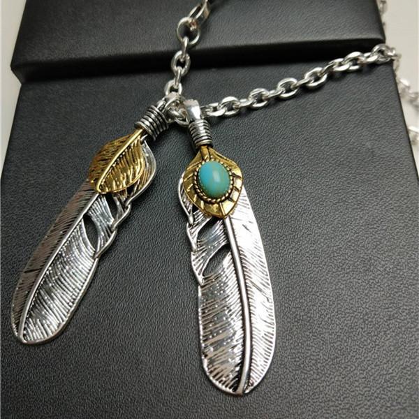 Feather Necklace Men'S And Women'S Sweater Chain Short Accessories Summer Takahashi Feather Pendant Collarbone Chain