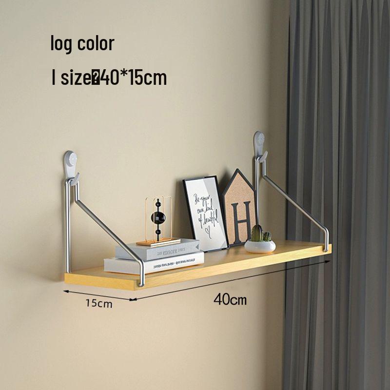 Punch-Free Wall-Mounted Iron Art Storage Rack for TV, Living Room, or Bedroom Décor.