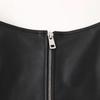 2024 European & American Style Faux Leather Slim Fit Women's Jacket with Zipper and Sexy Cami
