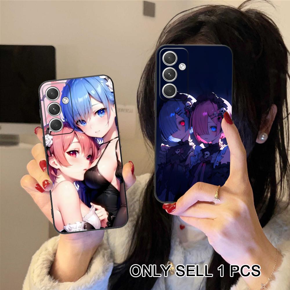 ReZero Rem Ram Matte TPU Mobile Phone Case for Samsung Galaxy S26 S25 S24 S23 S22 S21 S20 Note20 Plus FE Ultra Colorful Cover