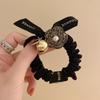 Black Camellia Korean Style Ponytail Hair Rope for Women