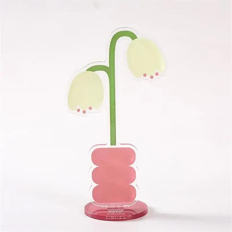 Creative Flower Acrylic Card Holder Memo Clips Cute Photocards Holder Display Stand Korean Stationery Office Desk Organizer