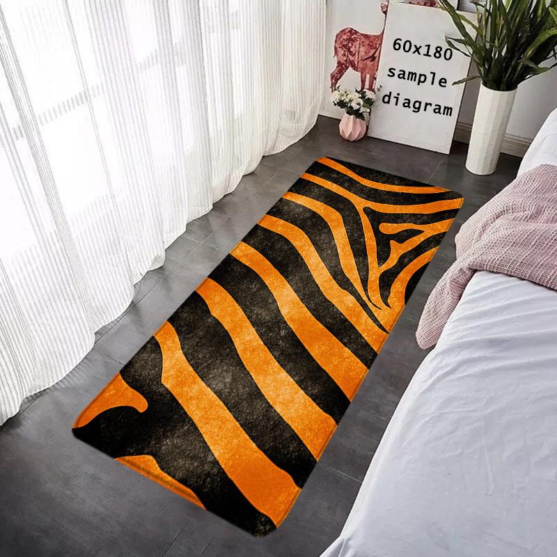 Doormat Flannel Floor Mat Leopard Grain Indoor Foot Rug Bedside Mats Kitchen Corridor Water Absorbent Carpet Ideal Balcony Decor