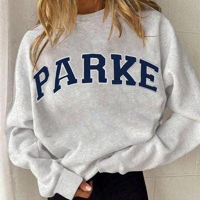 Bedruckter Pullover Damen 2025 Herbst und Winter Rundhals Pullover Langarm