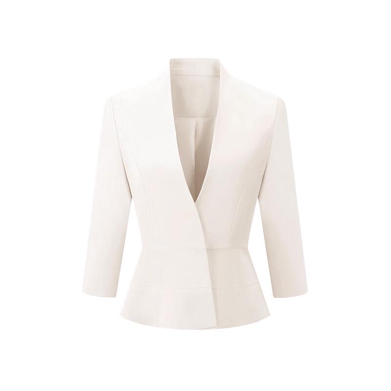 Trojeman Damen 3/4 Ärmel Beige Blazer & Rock Set