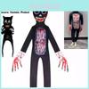 Sirenhead Cartoon Cat Onesie Costume For Kids Halloween Cosplay Outfit Terror Game-inspired