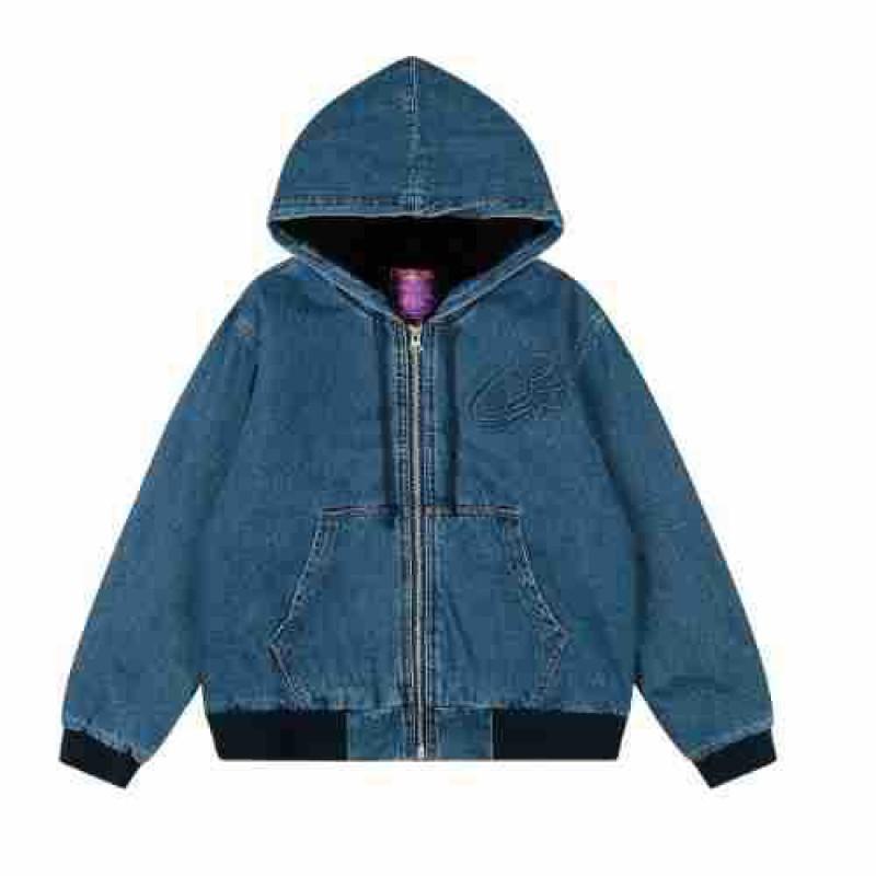 Corteiz Streetwear Hooded Jacket Loose Fit Casual Letter Print Zip Coat Young Men Winter