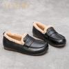 Autumn and Winter Women's Shoes and Female Students With Cowhinleather Warm Comfortable Loafers