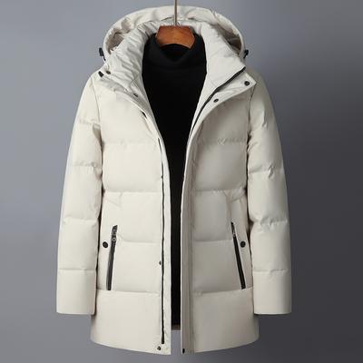 Winter Waterproof Outwear Warm Hooded Casual Down Jackets Business Casual Thicken White Duck Down Outdoor Windproof Coats