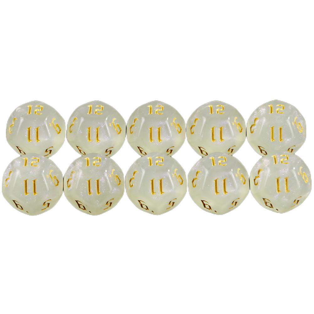 10PCS D12 Dice Set Multi-sided Games Dices Desktop Polyhedral Set for Role Playing Game