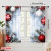 2pcs,2D Plane Printing Creative Curtains Christmas Ornaments Snow Festive (3) Versatile Polyester (without Rod) Home Decor