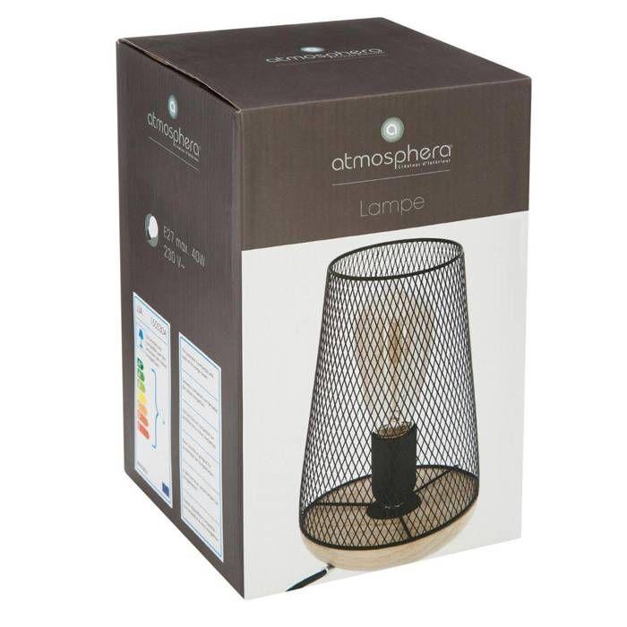 Lampe "Zely" Gris H23cm - Atmosphera Createur D'interieur