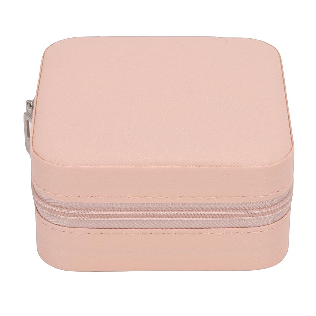 Portable Jewelry Box PU Leather Travel Jewelry Organizer Storage Case with Mirror Velvet Lining for Women