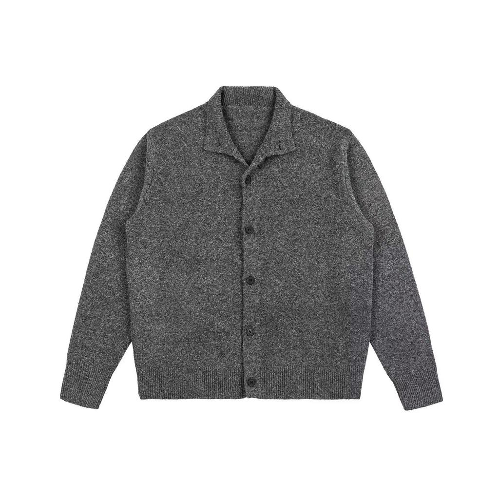 Men's Retro High-End Knit Cardigan - Autumn/Winter Korean Lazy Style, Versatile Stand Collar Couple Outerwear