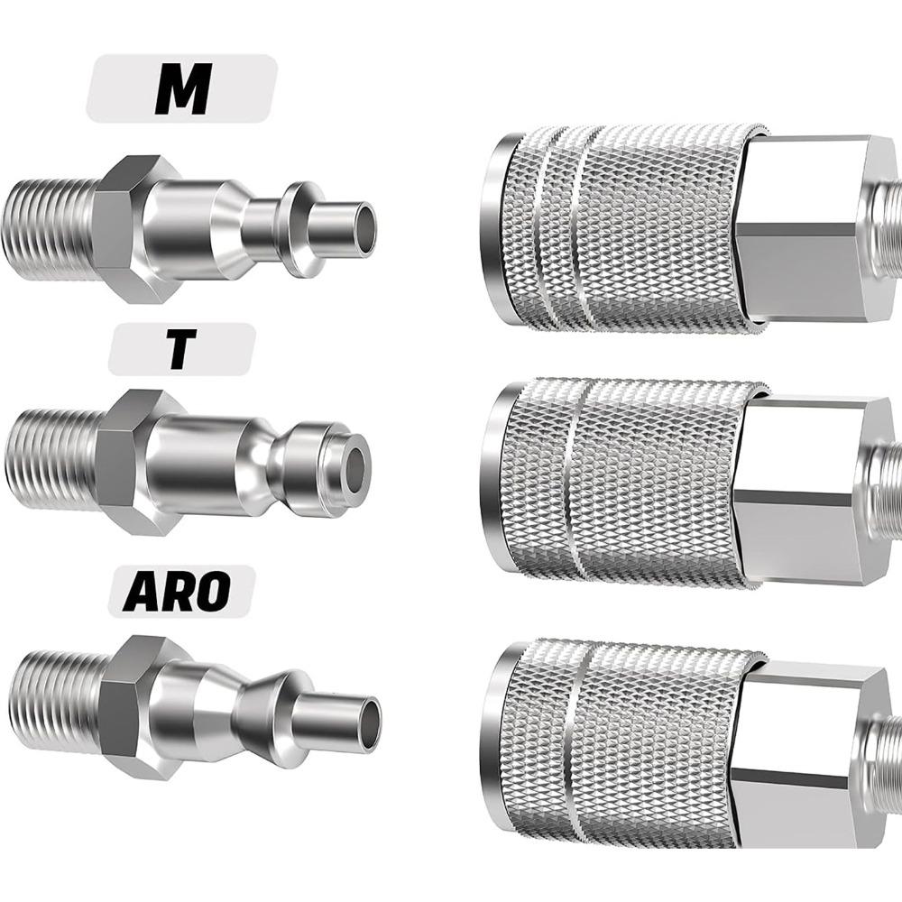 5pcs 300PSI Industrial Air Connect Fitting 1/2in NPT Pneumatic Tool Adapter  Air Compressors