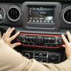 Red Center Control Air Conditioner Switch Frame Trim  For Jeep Wrangler JL 2018+