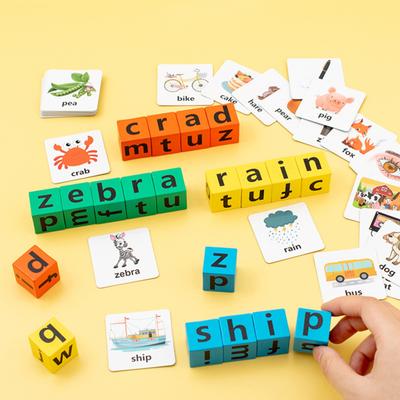 Dice Word Game with 40 Themed Cards 20 Letter Blocks Word Building Multiplayer Buzzer Challenge Develops Vocabulary Cognitive Skills Educational Toy