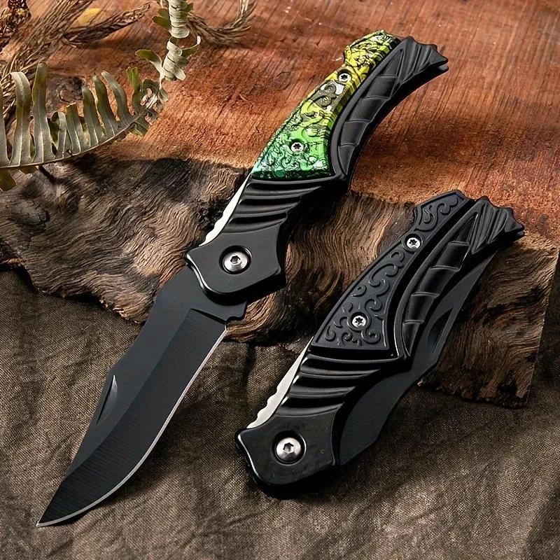 Portable outdoor folding fruit knife for kitchen supplies, sharp survival knife, suitable for camping and hiking
