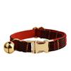 Plaid Series Engravable Pet Collar with Bell - For Cats & Dogs