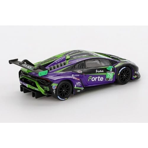 Sunrich MINI GT 1/64 Scale Model Kit: Lamborghini Huracan GT3 EVO2 IMSA Daytona 24 Hours 2024 #78 Forte Racing (Left-Hand Drive) - Finished Model (MGT