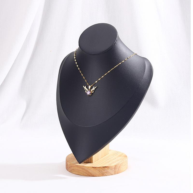 High-end Solid Wood Heart-shaped Necklace Pendant Display Stand Necklace Jewelry Display Window Counter Jewelry Display Props