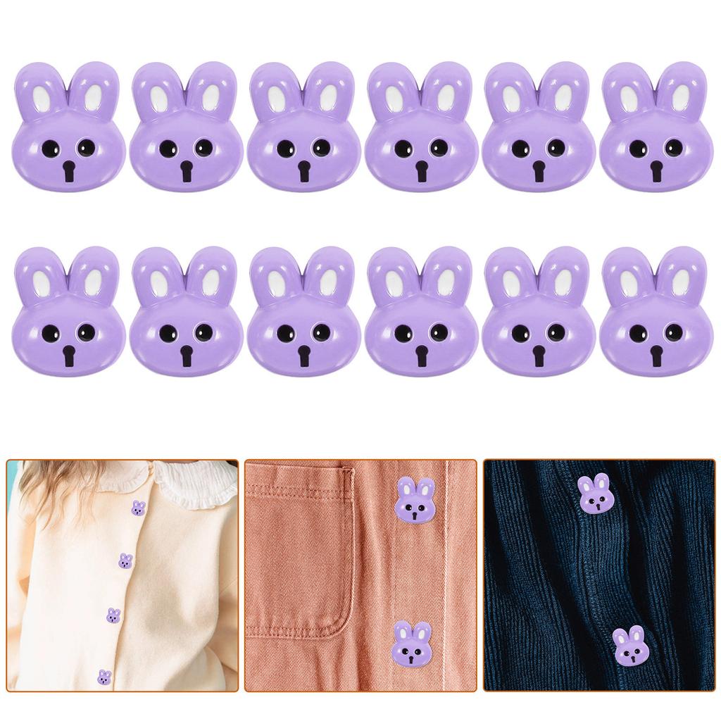 12 Pcs Colorful Buttons for Crafts Cartoon Resin Bunny Supply Fastener Accessory DIY Sewing Scrapbooking Accessories New