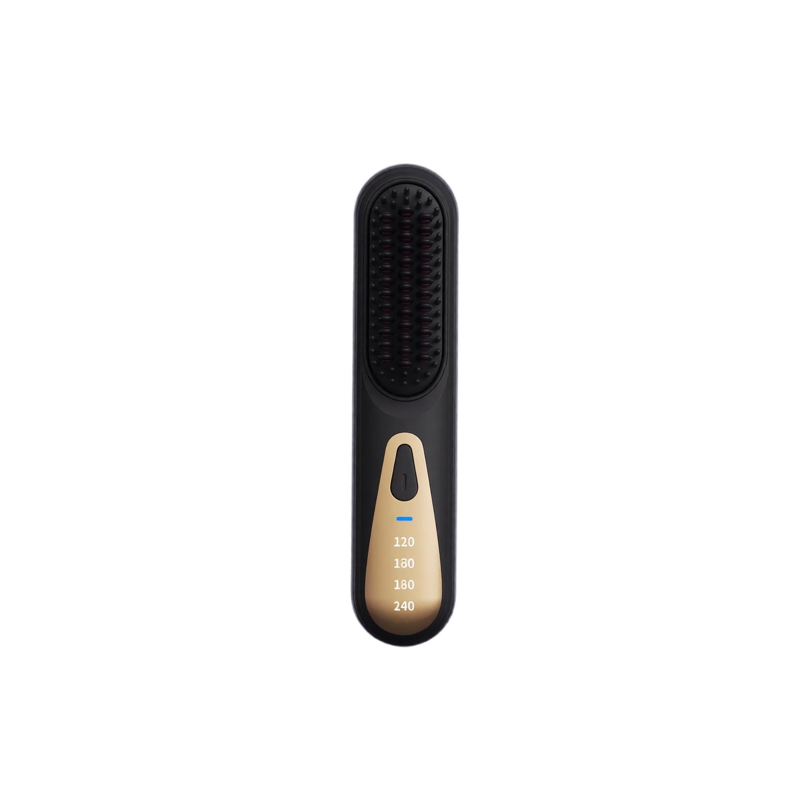 Portable Hair Straightening Brush USB Rechargeable Ceramic Heated Comb Wireless Dual Use for Straightening and Curling Hair Styling Tool one size чёрный