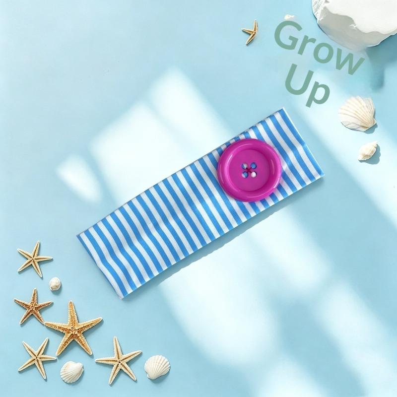 Summer Dopamine Large Button Stripe Headband Ins Style Spicy Girl Y2K Hairband Sports Fitness Hair Band Hair Accessories